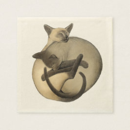 Servilleta De Papel Yin Yang Siamese Cats Napkins