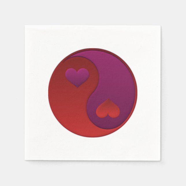 Servilleta De Papel Yin Yang Valentines (Anverso)