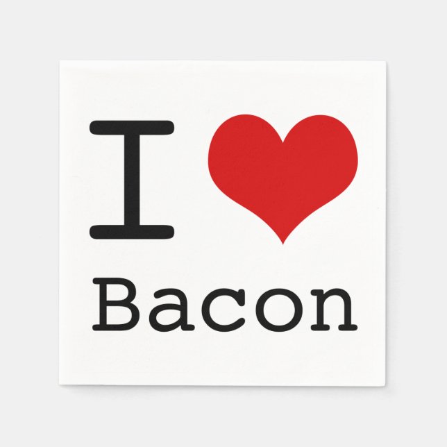 Servilleta De Papel Yo corazón Bacon (Anverso)