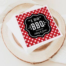 Servilleta De Papel Yo hago BBQ Red Gingham Custom Wedding