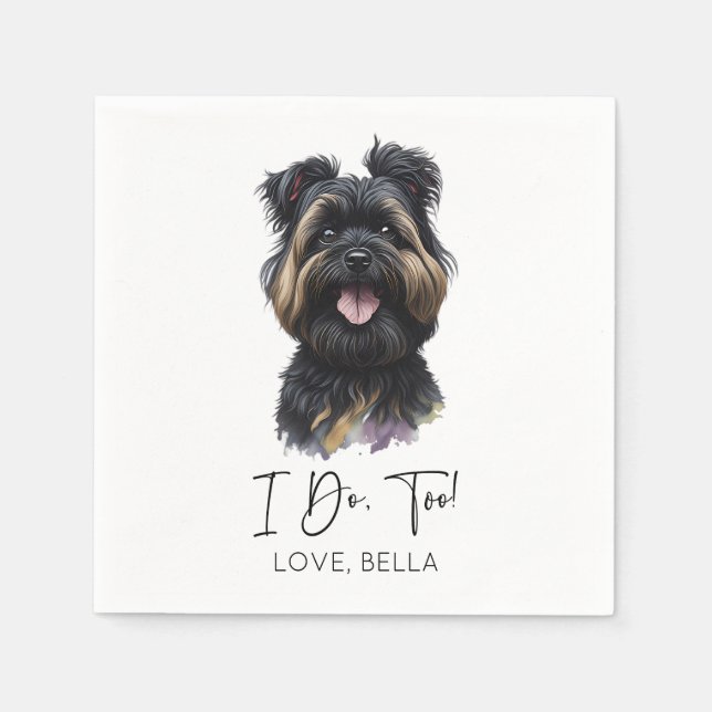 Servilleta De Papel ¡Yo También! Boda de Perro Affenpinscher (Anverso)