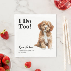 Servilleta De Papel ¡Yo también! Boda de perro Cavapo
