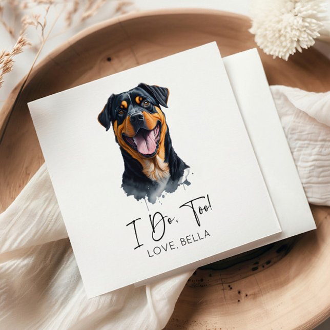 Servilleta De Papel ¡Yo También! Boda del Mascota del perro Rottweiler (Subido por el creador)