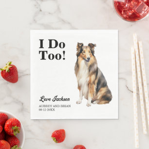 Servilleta De Papel ¡Yo También! Boda Mascota de Perro Collie