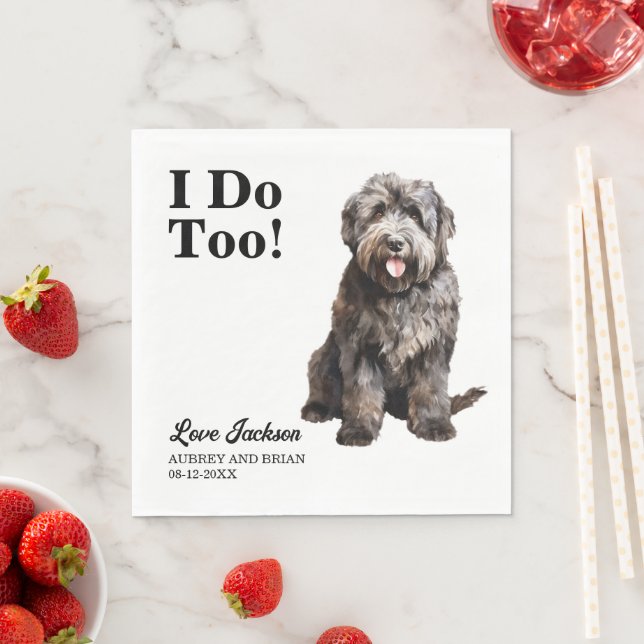 Servilleta De Papel Yo también Bouvier des Flandres Mascota Boda (In situ)