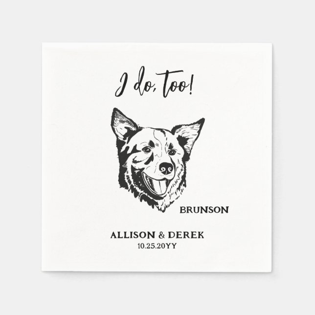 Servilleta De Papel Yo también hago Boda de nombres de Mascotas de dib (Anverso)