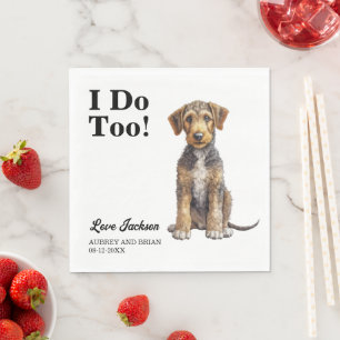 Servilleta De Papel ¡Yo También! Mascota de Airedale Terrier Dog boda