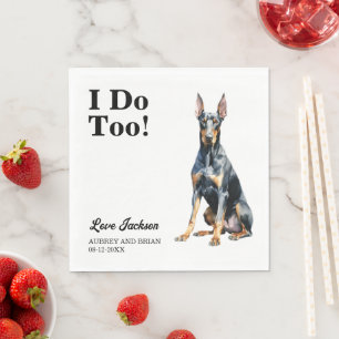 Servilleta De Papel ¡Yo también! Perro Doberman Pinscher Boda Mascota
