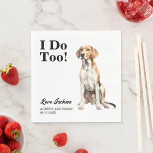 Servilleta De Papel ¡Yo también! Perro Foxhound Inglés Boda Mascota