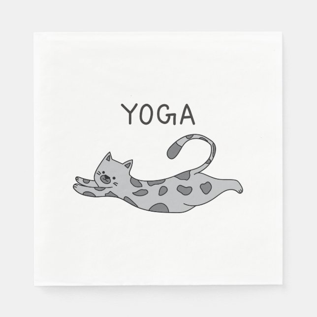 Servilleta De Papel Yoga Cat (Anverso)