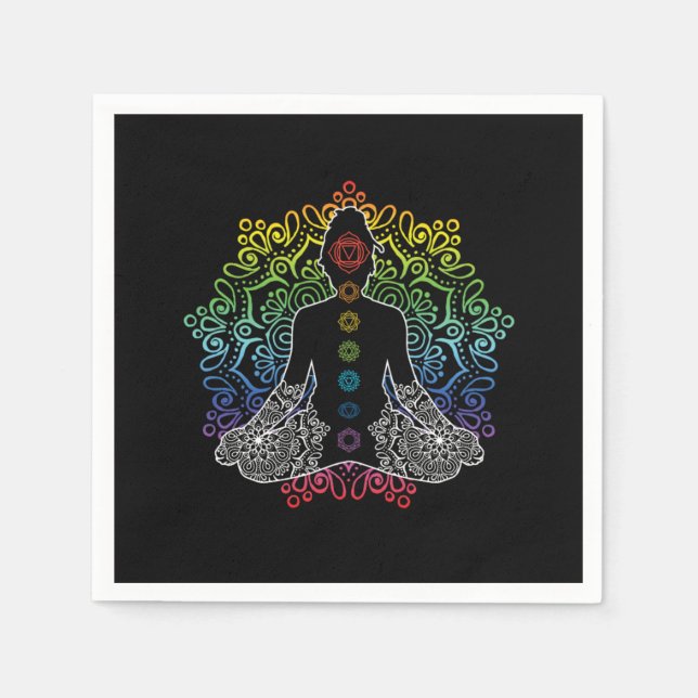 Servilleta De Papel Yoga Chakra Zen Asana Meditación Regalo Budismo (Anverso)