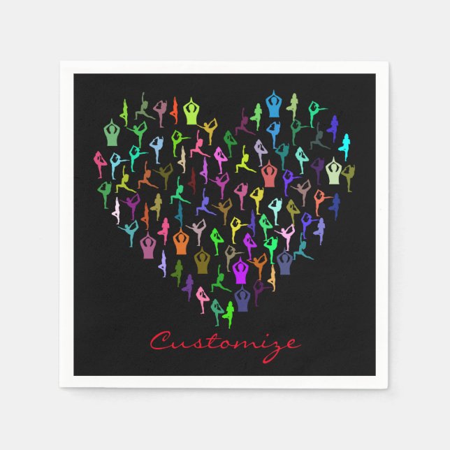 Servilleta De Papel Yoga Poses Heart Thunder_Cove (Anverso)