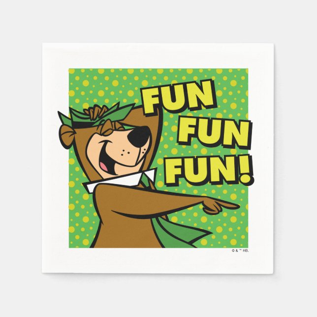 Servilleta De Papel Yogi Bear Fun Fun Fun (Anverso)