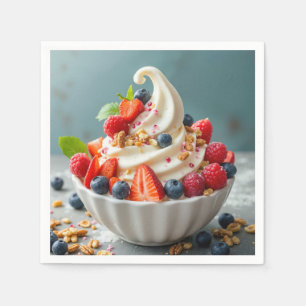 Servilleta De Papel Yogur congelado con bayas y granola