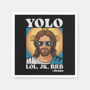Servilleta De Papel YOLO LOL JK BRB Jesús Divertida Pascua
