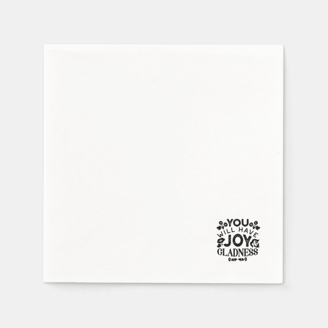 Servilleta De Papel You Will Have Joy and Gladness Inspirational Quote (Anverso)