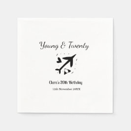 Servilleta De Papel Young and twenty adventure happy birthday add name