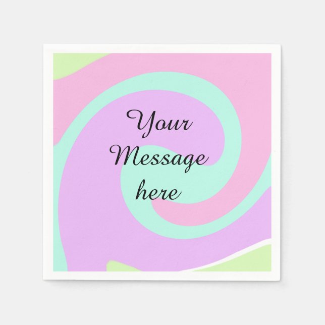 Servilleta De Papel Your message here add text name monogram pink past (Anverso)