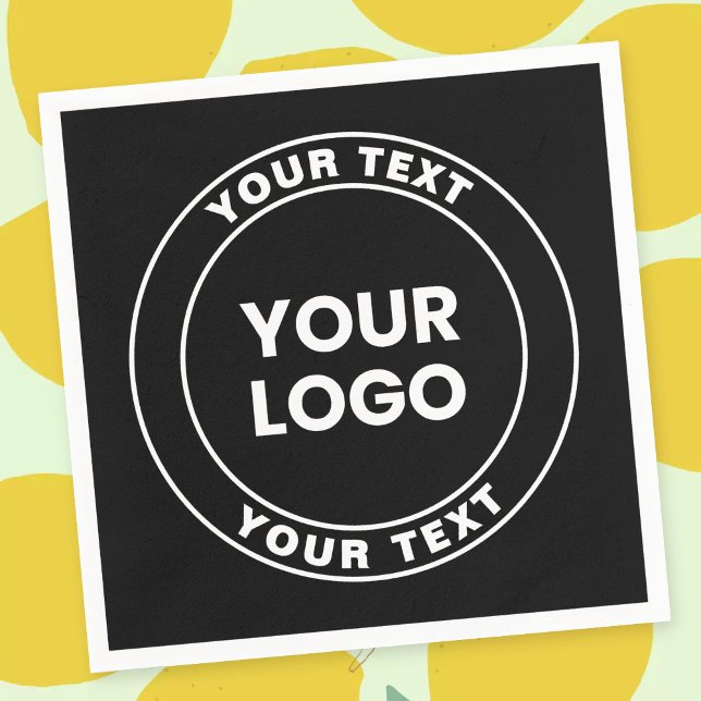 Servilleta De Papel Your Uploaded Logo + Bold Circular Text  (Subido por el creador)