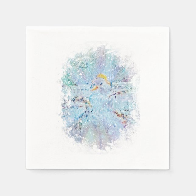 Servilleta De Papel Yule Winter Snowman (Anverso)