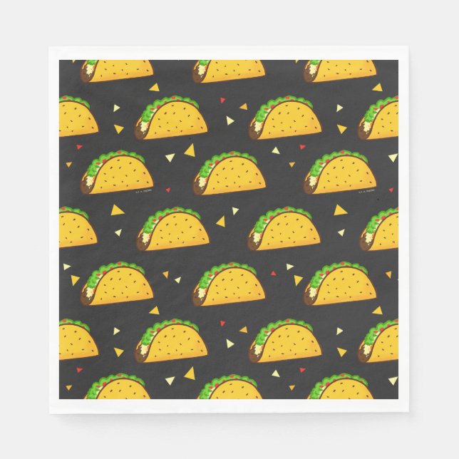 Servilleta De Papel Yummy Taco Pattern (Anverso)