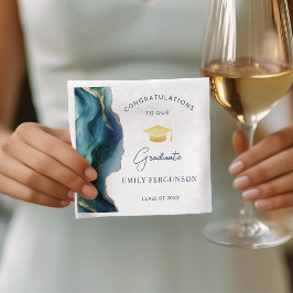 Servilleta De Papel Zafiro Azul Elegante Felicitaciones Graduado
