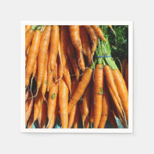 Servilleta De Papel Zanahorias Naranjas de Cosecha Fresca de la Granja