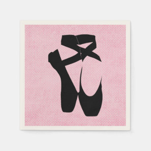 Servilleta De Papel Zapatos de ballet negro en punta