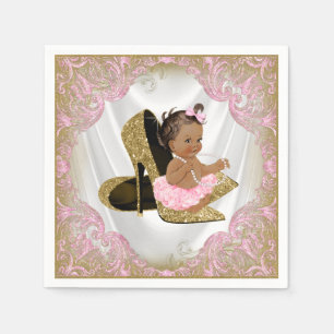 Servilleta De Papel Zapatos de tacón alto de oro rosa Etnic Girl Baby 