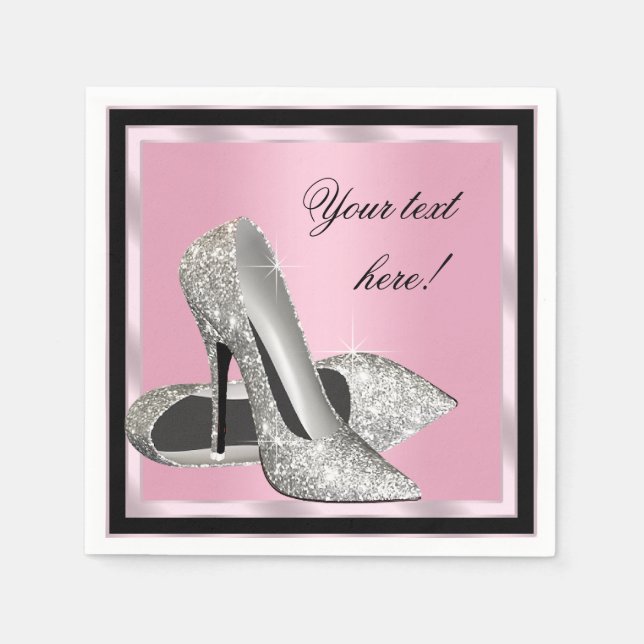 Servilleta De Papel Zapatos de tacón alto rosado (Anverso)
