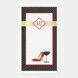 Servilleta De Papel Zapatos Rojos Y Vino Rojo