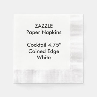Servilleta De Papel ZAZZLE Personalizado BLANCO Cocktail Paper Napkins