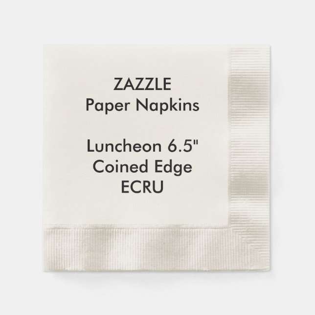Servilleta De Papel ZAZZLE Personalizado ECRU Cocina servilletas de pa (Anverso)