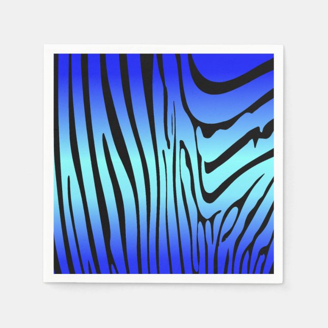 Servilleta De Papel Zebra Blue (Anverso)