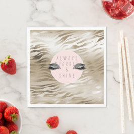 Servilleta De Papel Zebra dorada Impresión Glitzy Silver Sparkings Oye