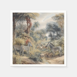 Servilleta De Papel Zebra Oasis & Lioness Gathering Vintage