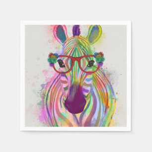Servilleta De Papel Zebra Rainbow Splash
