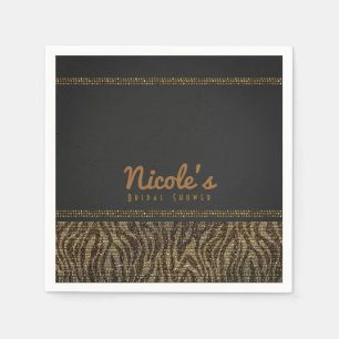 Servilleta De Papel Zebra Sparkle Secuencia Glam Moda Fiesta moderno