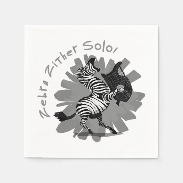 Servilleta De Papel Zebra Zither Solo (Anverso)