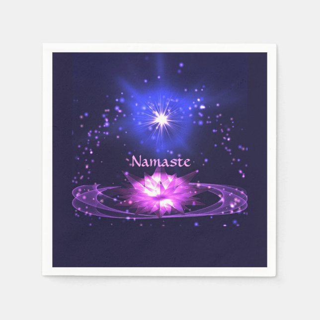 Servilleta De Papel Zen Cosmic Yoga Namaste Crystal Lotus Flower (Anverso)