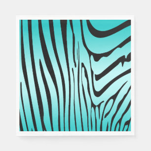 Servilleta De Papel Zesty Zebra Cyan