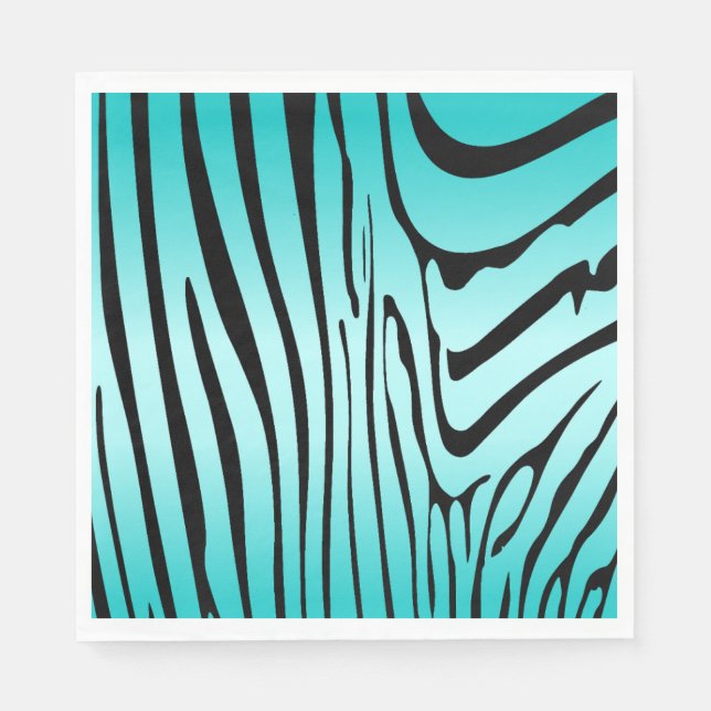 Servilleta De Papel Zesty Zebra Cyan (Anverso)