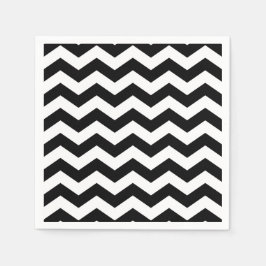 Servilleta De Papel Zigzag Chevron Blanco Y Negro