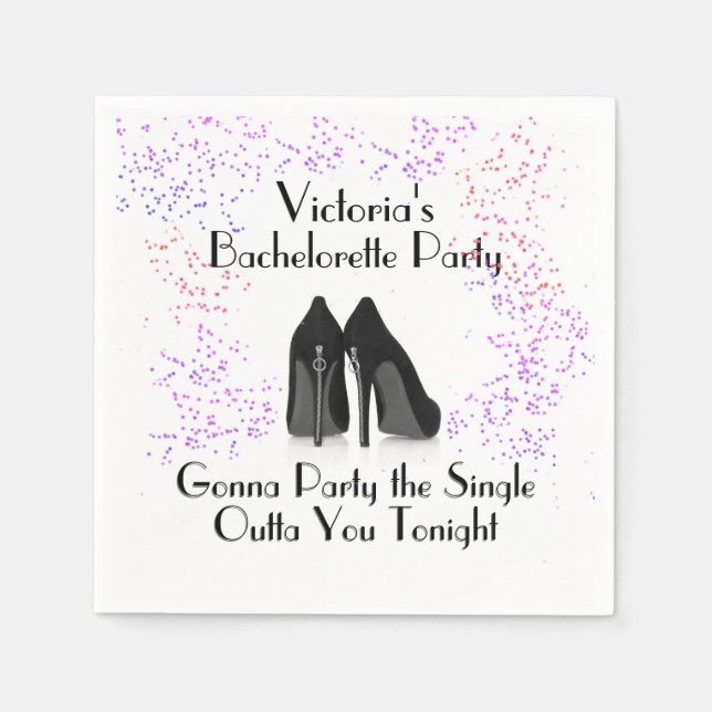 Servilleta De Papel Zipper Heels Bachelorette Party Napkins (Anverso)