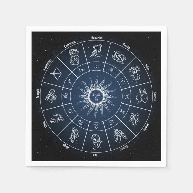 Servilleta De Papel Zodiac circle with horoscope signs (Anverso)