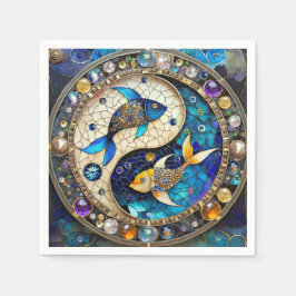Servilleta De Papel Zodiac - Pisces Fish Yin y Yang