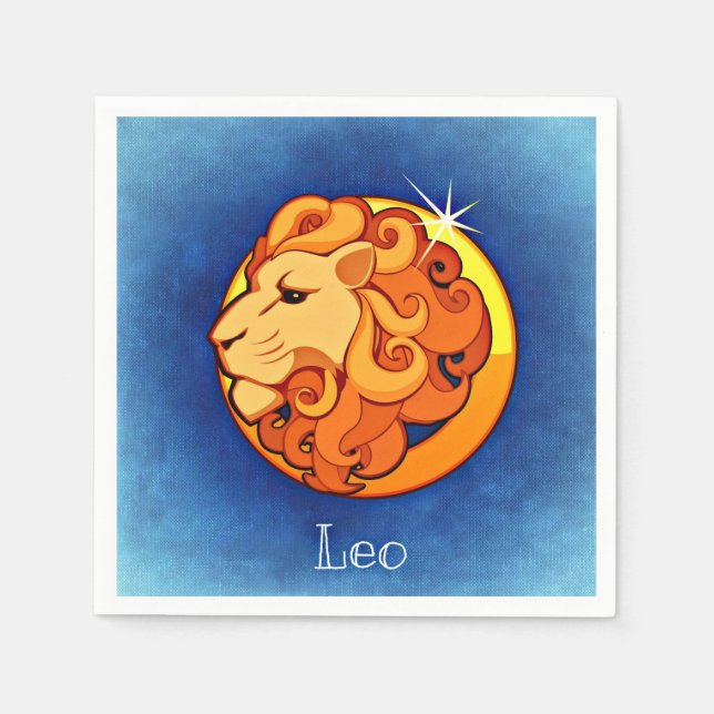 Servilleta De Papel Zodiac_Rótulo_Lion (Anverso)