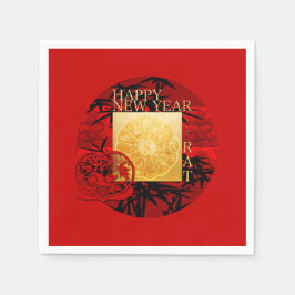 Servilleta De Papel Zodiac Yin Yang Bamboo Chino Rat Year 2020 PN