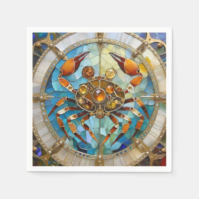 Servilleta De Papel Zodiaco - Cáncer El Cangrejo (Anverso)