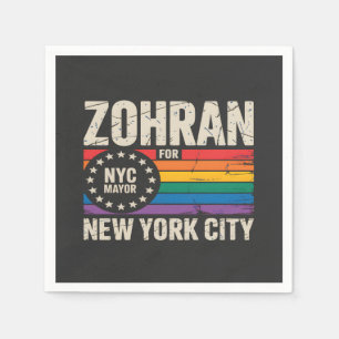 Servilleta De Papel Zohran Mamdani para alcalde de NYC demócrata LGBTQ